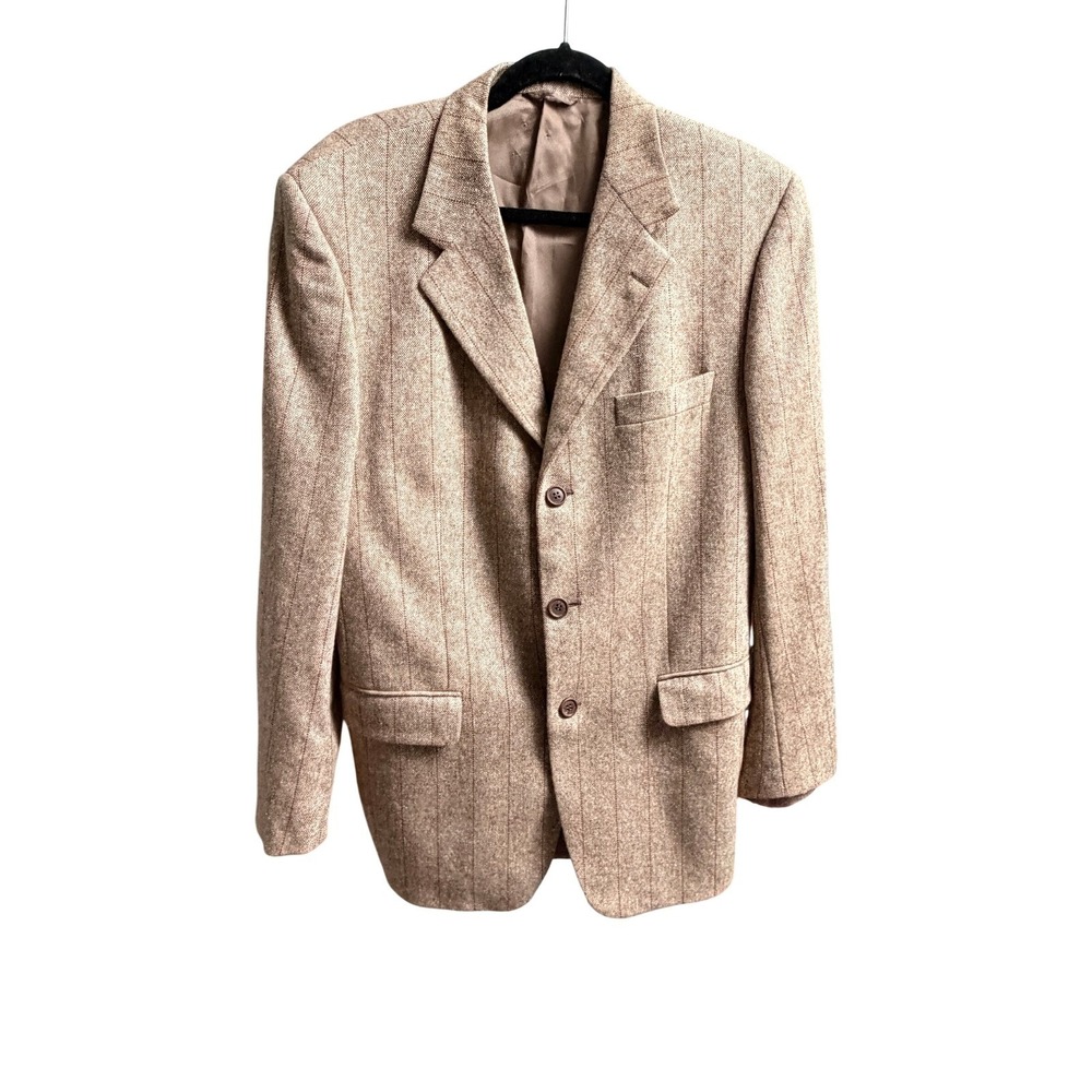 Flying Cross Hitman Italy Vintage Blazer Tan 70%Wool 30%Cashmere 50 N US 40